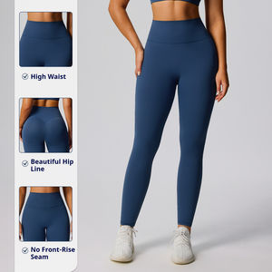 Women's High Waist Seamless Gym Yoga Pants Scrunch Butt Lifting <b>Leggings</b> with Elastic Waist Closure Solid <b>Pattern</b> Yoga <b>Leggings</b> - Product Image 2