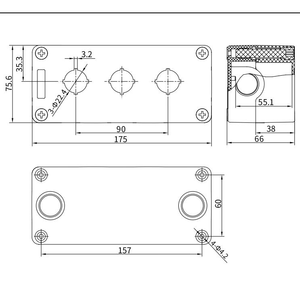 Hộp công tắc nút nhấn khẩn cấp bằng nhựa, kích thước 22mm cao, 66mm rộng, chất liệu ABS, có <span class=keywords><strong>1</strong></span> đến 4 lỗ, hộp nối dây nút nhấn - Product Image 5