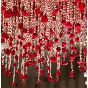 Colgante de pared de cuentas de flores para boda, decoración de techo de tendencia, nueva idea de decoración de fiesta, jardín y escenario, telón de fondo - Product Image 1