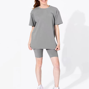 Custom Made Best Quality Women's Above <b>Knee</b> Canvas Casual Set 2-Piece Personalized Logo Solid 100% Cotton OEM Service - Product Image 3