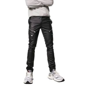 Pantalones de Cuero para Hombre de Alta Calidad, Diseño Profesional, Impermeables, Nuevo Estilo, Color Sólido, Cintura Alta Elástica, Transpirables - Product Image 2