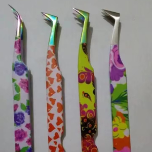 Pinzas de Acero Inoxidable de Primera Calidad al Mejor Precio para Extensión de Pestañas, Punta Serrada, Antiestáticas, Mango Suave, Punta Dorada - Product Image 3