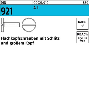 Straight Slotted M3x6 <b>Flat</b> Head <b>Screw</b> Pack of 100-DIN 921 100 Pieces - Product Image 1
