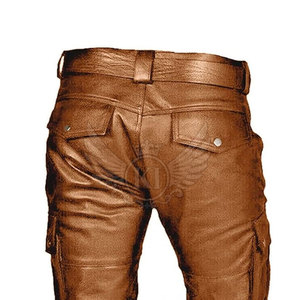 Pantalon en cuir de moto sur mesure pour hommes avec logo personnalisé pantalon en cuir au design unique vente en gros - Product Image 6
