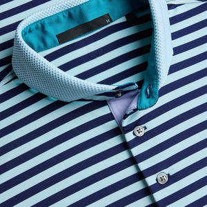 Camiseta Polo versátil a rayas con ajuste a medida diseñada para eventos casuales o trajes de oficina - Product Image 3