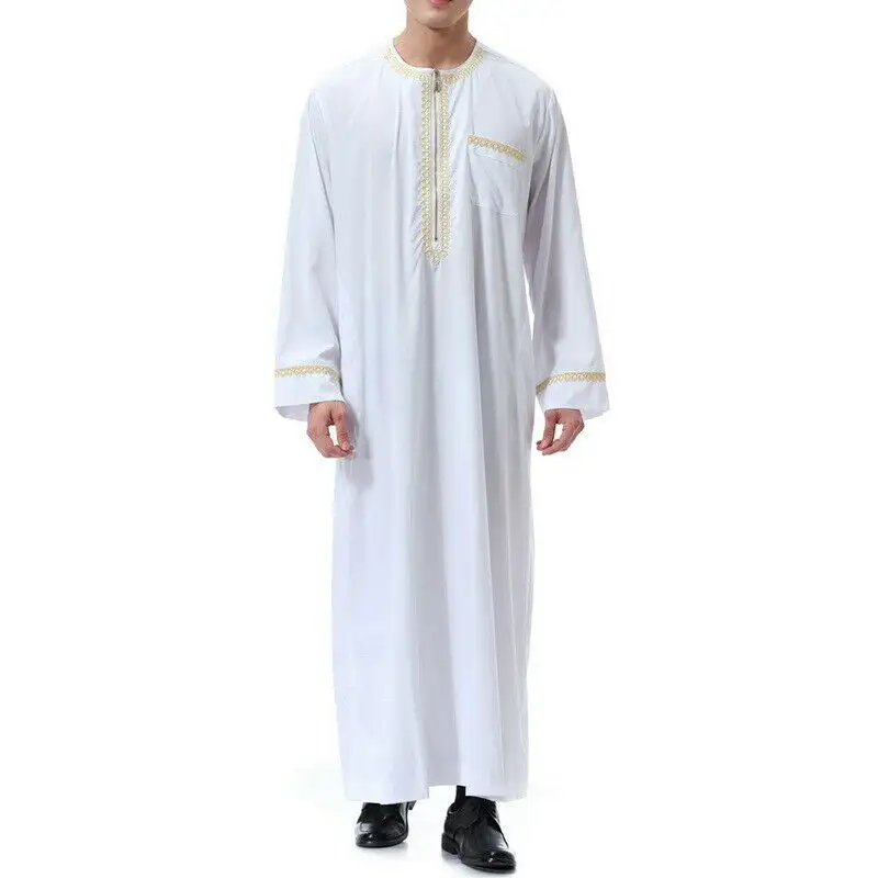 Abrab muslim cetakan pria jubba Arab thobe jubba untuk pria Modern Dubai Mesir pakaian Abaya Islami jubah katun muslim