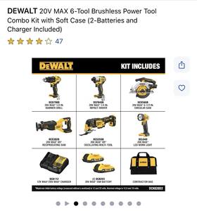Nouveau kit combiné d'outils électriques DEWALT 20V MAX 10 outils sans fil - Jaune - Product Image 2