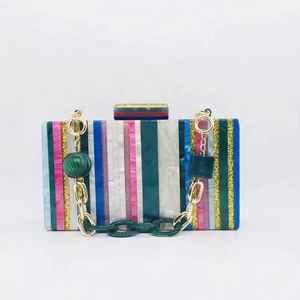 Pochette pour femme au design moderne multicolore, perle plaquée or, luxe, papillon, charme solide, pochette complète, ensemble de mariage pour femmes - Product Image 6