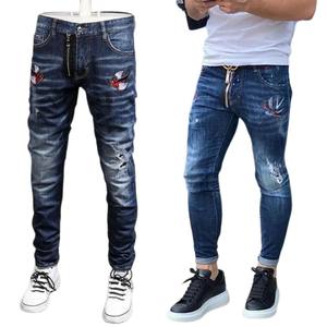 ขายดีกางเกงยีนส์เดนิมสำหรับผู้ชายกางเกงยีนส์ทรงสกินนี่เข้ารูปพิมพ์ลายโลโก้ตามสั่งขายส่งจากบังคลาเทศ - Product Image 4