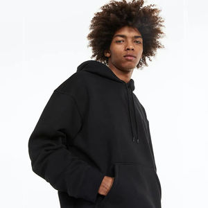 Venta al por mayor Sudaderas con capucha Hombres Plain High Quality Blank Heavyweight Sudadera con bolsillo Negro Grueso Color sólido Fabricación Otoño - Product Image 5