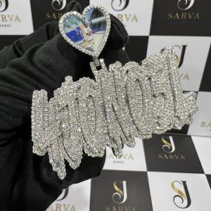 Colgantes y Dijes Finos, Letra Inicial Personalizada, Plata S925, Diamante Moissanita VVS, Colgante Hip Hop, Joyería Fina - Product Image 2