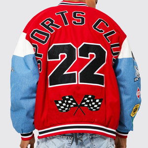 Chaqueta Bomber de Moda para Hombre, Talla Grande, con Bolsillos Grandes, Letras Bordadas, Chaqueta de Béisbol - Product Image 3