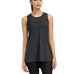 Débardeurs tricotés en coton biologique solide à séchage rapide et respirant avec logo personnalisé gratuit en gros pour les femmes - Product Image 1