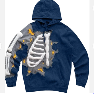 High Quality Heavyweight 100% Cotton <b>Mens</b> Thermal Puff Printed Hoodie Streetwear Design with Drawstring - Product Image 5