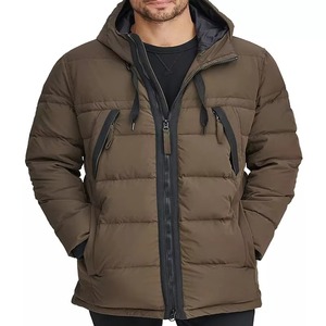 Veste matelassée à capuche pour homme, style hiver 2024, avec logo personnalisé sur le devant, imperméable et coupe-vent, fabriquée au Pakistan - Product Image 4