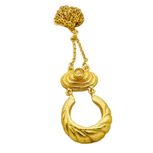 Colgante de collar elegante chapado en oro con cadena SKU7443 joyería de moda collar de perlas Collar corto de hoja mujeres regalo de América Ch - Product Image 1