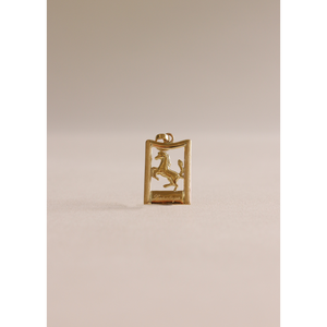Vintage 18K Saratoga Race Horse Pendant White <b>Gold</b> Rose <b>Gold</b> Accents Religious Style Charm Jewelry Unisex Everyday Wear - Product Image 2