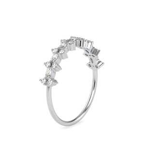 0.50 CTW Lab Grown Diamond Half Eternity Wedding <b>Band</b> Pear & Round Cut Diamonds SGL Certified 14K Solid Gold Prong Wedding <b>Ring</b> - Product Image 6