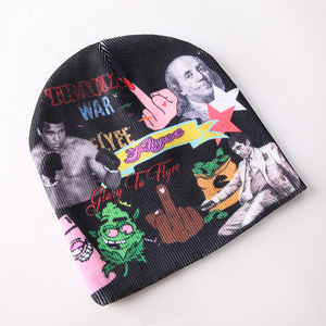 Gorro de Invierno de Punto con Logotipo Personalizado de Alta Calidad, Gorro de Calavera Cálido con Estampado Digital Personalizado y Forro de Satén - Product Image 5