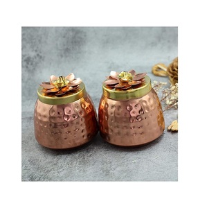 Pot à fruits secs de style antique de qualité supérieure avec un ensemble de 3 de qualité supérieure avec du cuivre doré à un coût très extrême - Product Image 3