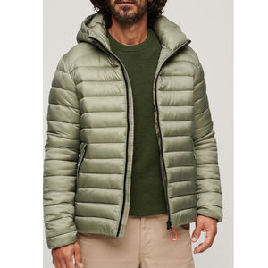 Veste matelassée noire en nylon de haute qualité pour homme, coupe-vent d'hiver, doudoune, grande taille, respirante, personnalisation OEM - Product Image 1