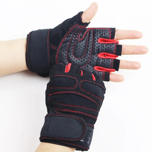 Gants d'entraînement en cuir à demi-doigts athlétiques pour l'haltérophilie Fitness Sports Gym Handgrips - Product Image 2