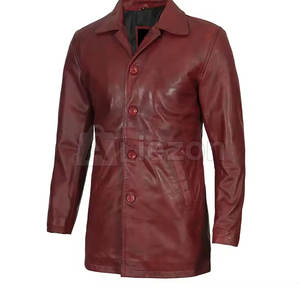 <b>Men</b> Real <b>Leather</b> <b>Coat</b> Classic <b>Trench</b> Look Comfortable Fit <b>Leather</b> <b>Coat</b> for Winter Use In Reasonable Price - Product Image 6