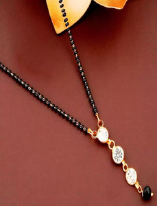 Cena elegante doble cadena Mangalsutra para mujer joyería de moda para el matrimonio y la fiesta - Product Image 5