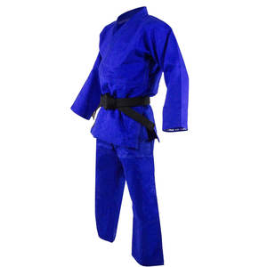 เครื่องแบบยูโดคาราเต้100% เครื่องแบบผ้าฝ้าย jujitsu ชุดสีขาวฟ้าคู่ทอ BJJ judo GI กิโมโนผ้าฝ้ายยูโดยูโด - Product Image 3