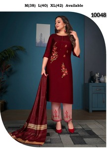 นักออกแบบล่าสุด Georgette ผ้าไหมมือทํางานลําดับ Kurti ตั้งโดย Fab Zone - Product Image 5