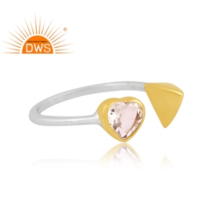 Dernières tendances en argent sterling fin cristal naturel Quartz pierres précieuses bague réglable fabricant de bijoux personnalisés - Product Image 3