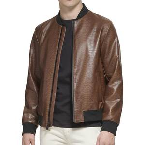 Blouson aviateur pour homme en cuir d'agneau véritable respirant et imperméable, grande taille, saison hivernale - Product Image 5