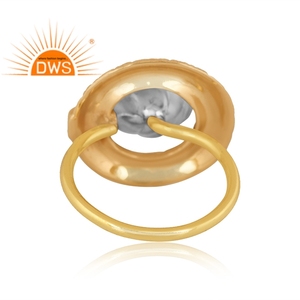 Anillo apilable con diseño de Rosa chapado en oro de 18 quilates, joyería fina Demi, el último diseño hecho a mano - Product Image 4