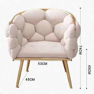 Sillón de terciopelo moderno con respaldo curvado tejido y patas de metal dorado <span class=keywords><strong>para</strong></span> salón tocador salón boda - Product Image 4