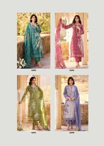 คอลเลกชัน salwar kameez ผ้าฝ้ายสนามหญ้าพิมพ์ดิจิตอลมีแคตตาล็อกเต็มรูปแบบในอัตราขายส่งคอลเลกชันพรีเมี่ยม - Product Image 4