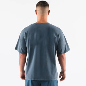 2024 Nouvel arrivage: T-shirt de sport d'entraînement en polyester spandex uni pour hommes avec impression personnalisée en gros-T-shirt décontracté de fitness - Product Image 4