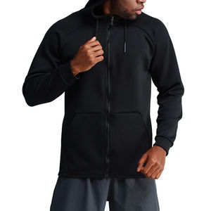 Sudadera con capucha atlética de manga larga con cremallera para hombre, sudaderas para correr, entrenamiento, Fitness, Sudadera con capucha de secado rápido - Product Image 6