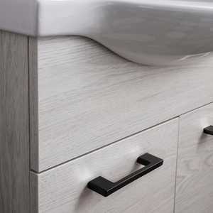 65cm White Oak <b>Floor</b>-Standing Bathroom Cabinet with Ravenna Sink and <b>Mirror</b> Bathroom Sets - Product Image 5