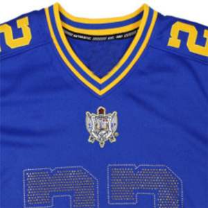 Maillot de football brodé or SGR avec strass étincelants Vêtements de sororité en polyester de qualité supérieure pour les membres Sigma Gamma Rho - Product Image 4