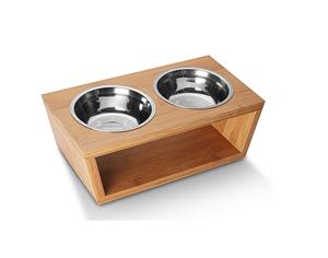 Bol pour chien en métal de design moderne avec support en bois fait à la main en qualité supérieure Bol fantaisie classique et élégant pour la vente en gros - Product Image 1