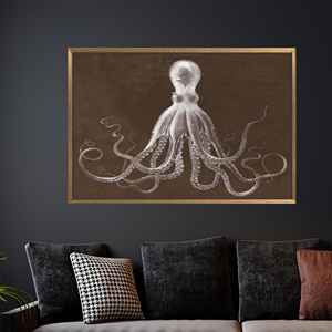 งานศิลปะบนผืนผ้าใบสมัยใหม่: ทิวทัศน์ใต้น้ำ, โปสเตอร์สัตว์, ของตกแต่งบ้าน,1P:กรอบสีทอง - Product Image 1