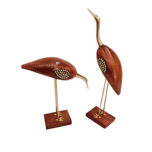 Juego de 4 Posavasos de Madera Hechos a Mano con Forma de Cisne y Pato con Soporte, Aptos para Té, Café, Agua y Vasos - Product Image 5