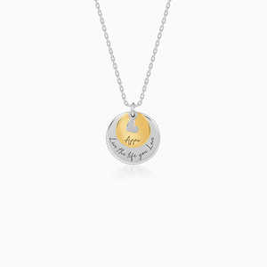 Collar con nombre de monedas en capas personalizadas de doble tono Collares en capas personalizados de doble tono de moda - Product Image 1