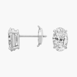 ต่างหูเพชรทรงรีเจียระไนแบบเรืองแสง 2.00 กะรัต เพชรเพาะเลี้ยงในทองคำแท้ 14K เหมาะสำหรับโอกาสพิเศษและงานปาร์ตี้ - Product Image 2