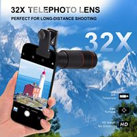 Objectif zoom monoculaire 32X pour téléphone portable, télescope, objectif téléobjectif, caméra HD, clip pour photographie en extérieur