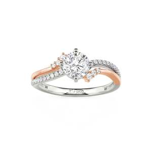 แหวนหมั้นแฟชั่นทรงกลมแบบทวิตท์ทูโทนของ Jeulia - Product Image 3