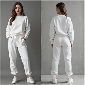 Conjunto de chándal de gran tamaño para mujer, Jersey informal, sudadera, pantalón, cuello redondo, Top, chándal, ropa activa, 2017 - Product Image 5