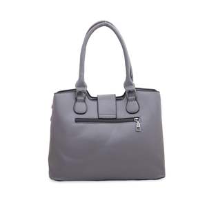 Sac à main décontracté en cuir gris P35866 pour filles, fourre-tout de petite taille, deux bretelles, design à la mode, avec décoration de lettres imprimées - Product Image 1