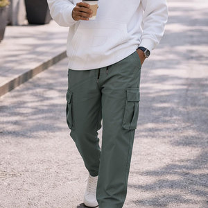 Pantalones Cargo Jogger para Hombre, Transpirables, de Algodón, Corte Recto, Ecológicos, Tela Suave al Tacto, Ajuste Flexible, Elegantes, Casuales, para Viajes, Uso Diario - Product Image 6