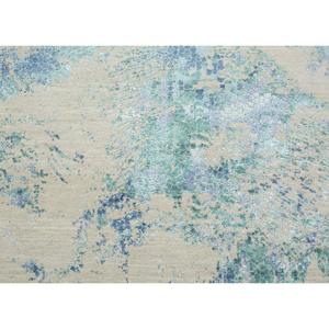 Alfombra Kavi Ivory de Lana y Seda de Bambú Anudada a Mano, Unstring Srb(713), Diseño Abstracto para Uso Doméstico - Product Image 3